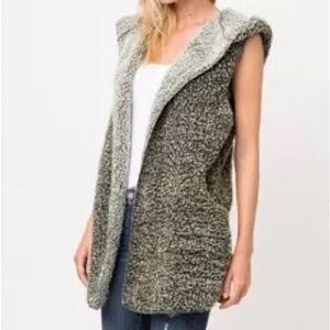 Love Tree Berber Fleece Vest w/ Hood